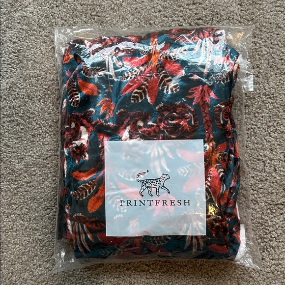 Printfresh Velvet Willow Wrap Dress Untamed Tiger Teal Oxide S - Picture 9 of 9